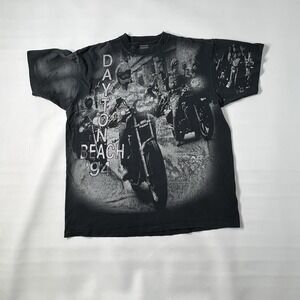 Vintage 3D Emblem 94' Daytona Beach Bike Week All Over Print Double Sided SZ  XL